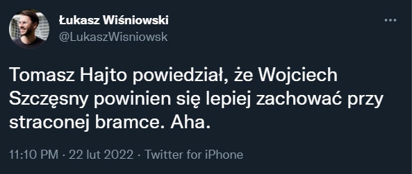 Tomasz Hajto o wpuszczonej bramce przez Szczęsnego... :D